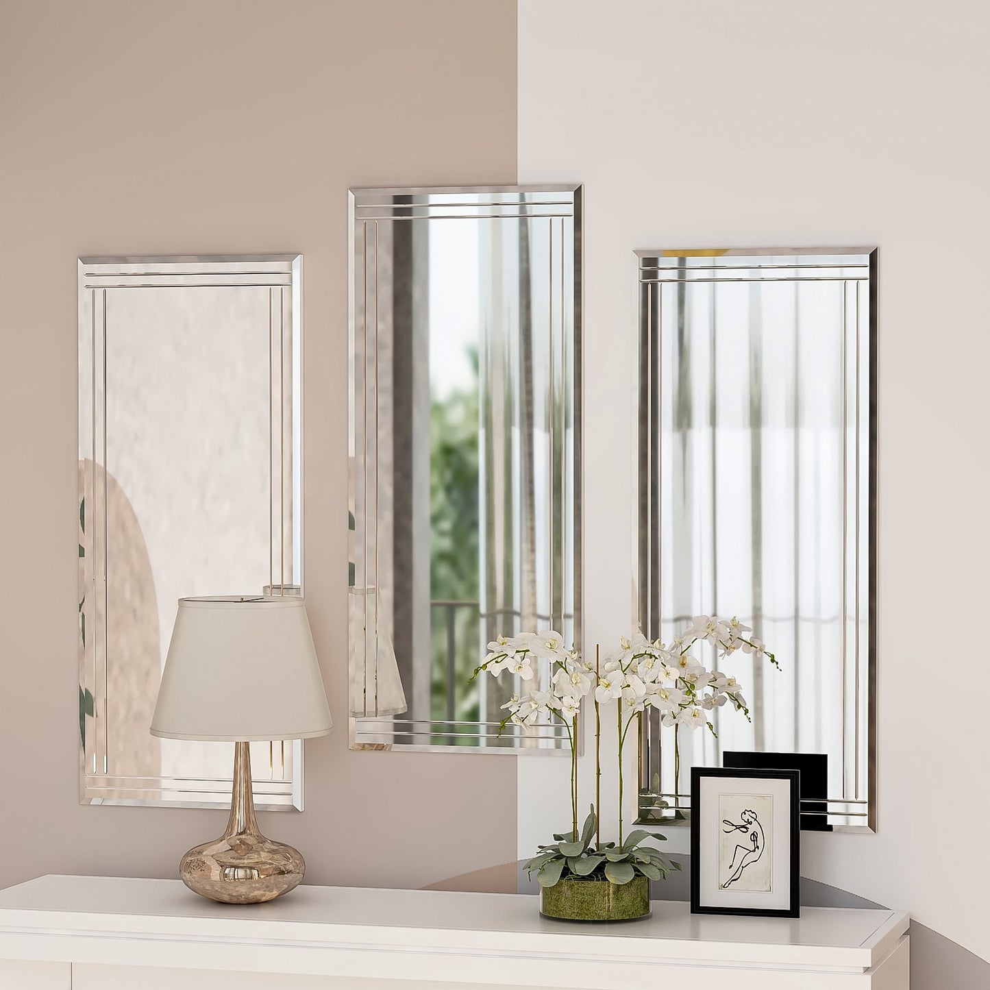 Dekorativni set ogledala (3 komada) Mini Buhem - Transparent