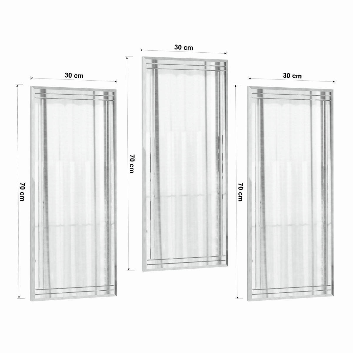 Dekorativni set ogledala (3 komada) Mini Buhem - Transparent