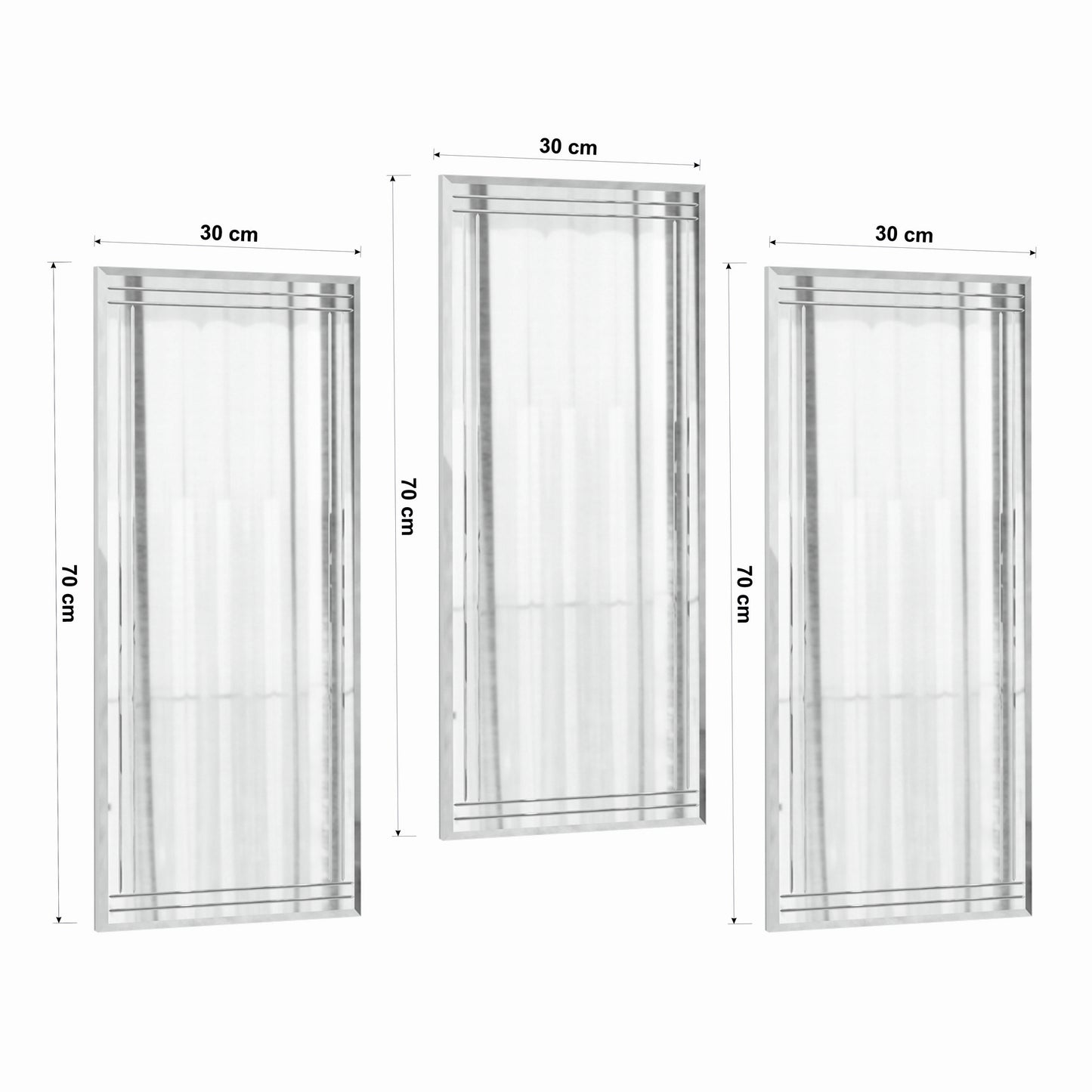 Dekorativni set ogledala (3 komada) Mini Buhem - Transparent