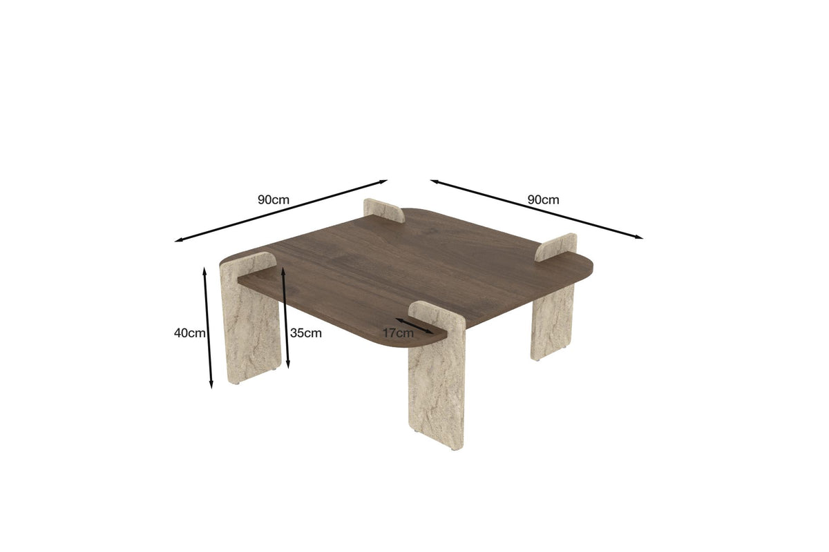 Klub stol 590, Travertin, Orah