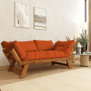 Dvostruka sofa na razvlačenje 244, Tikovina, Narančasta