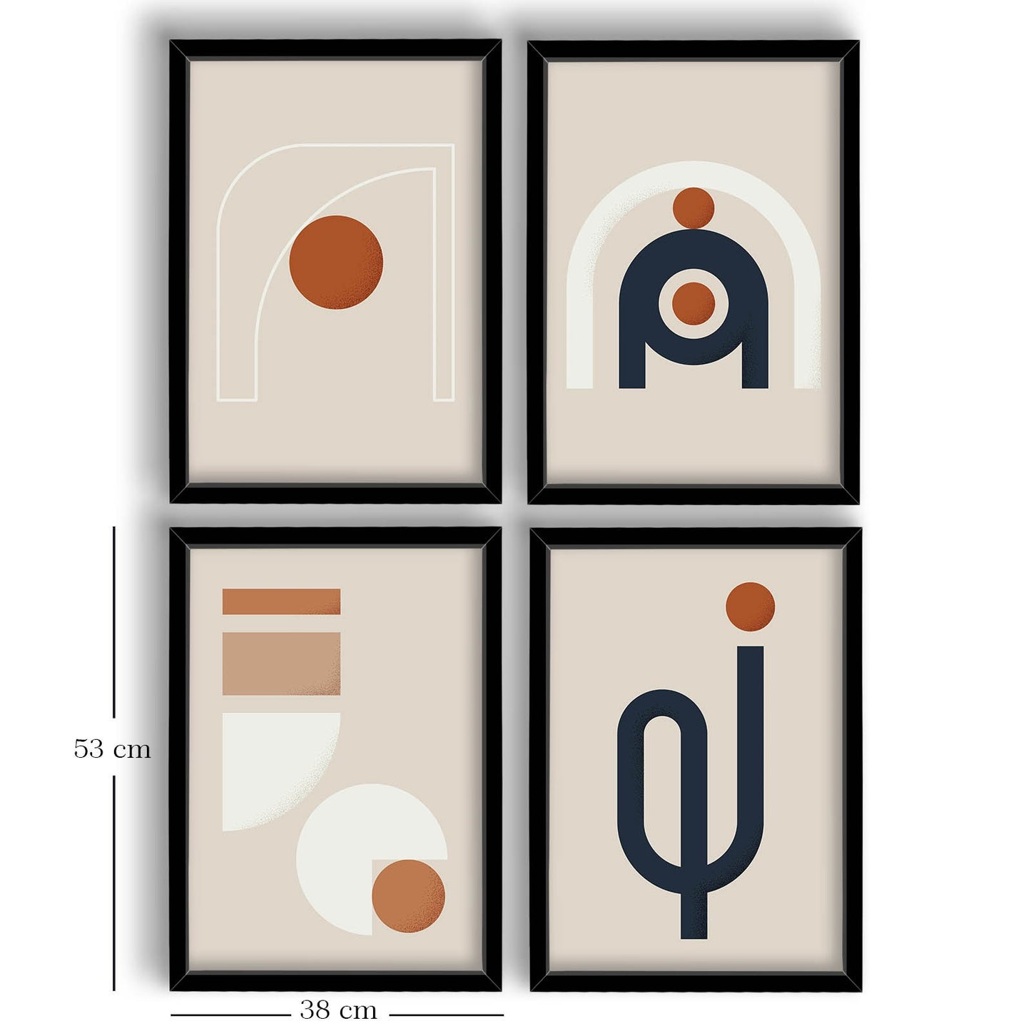 Slika dekorativna uokvirena MDF (4 komada), 4P3853NISCT-003