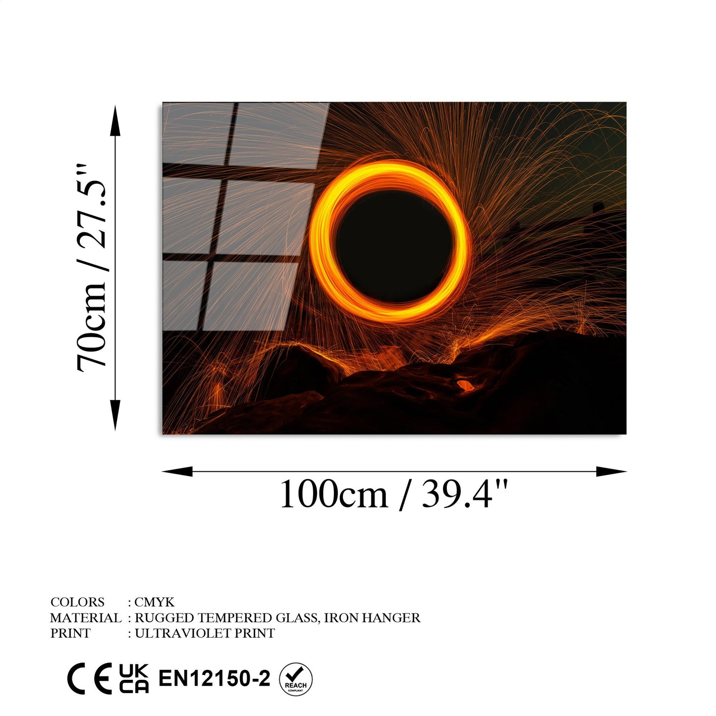 Slika dekorativna na staklu, UV-089 70 x 100
