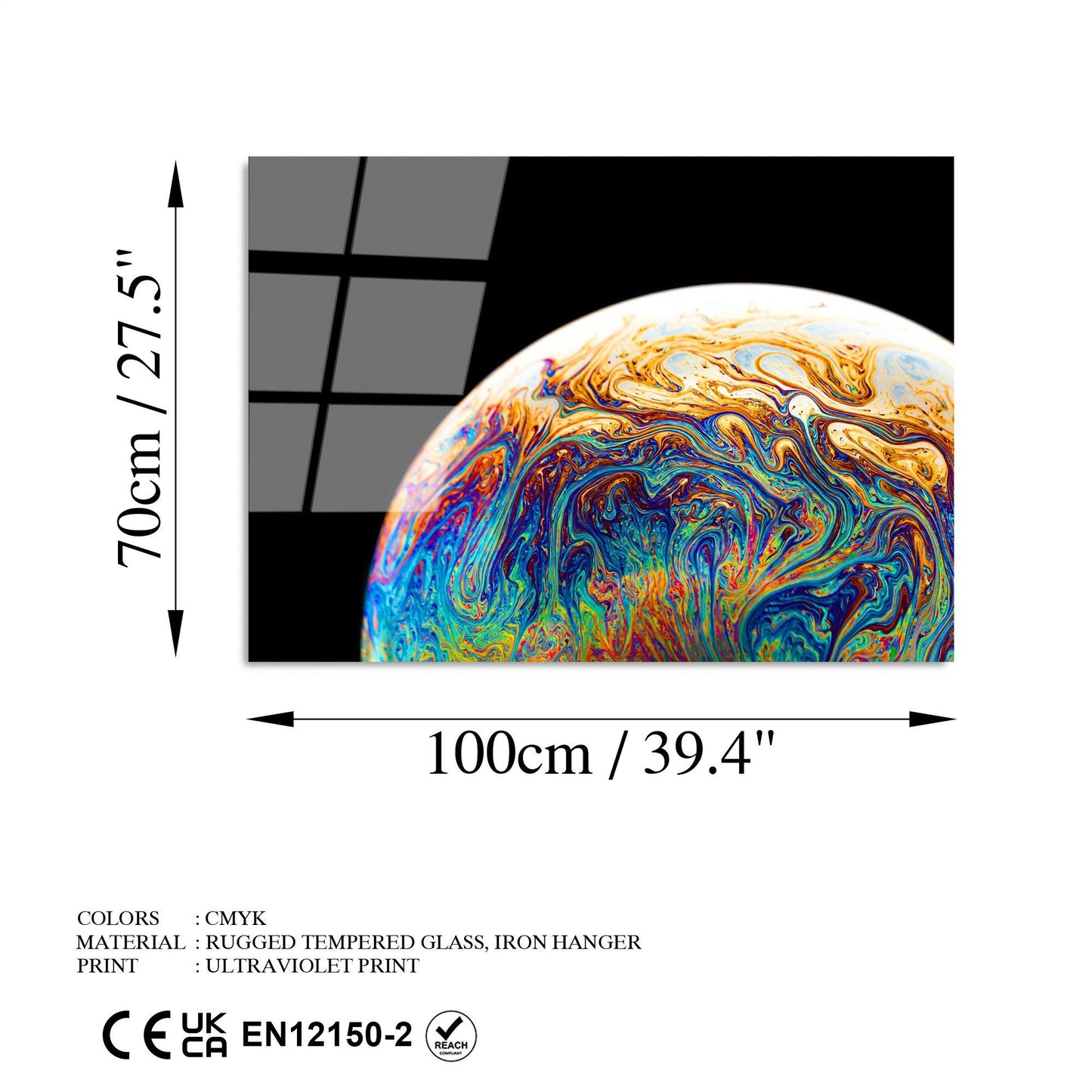 Ukrasna slika na kaljenom staklu UV-090 70 x 100