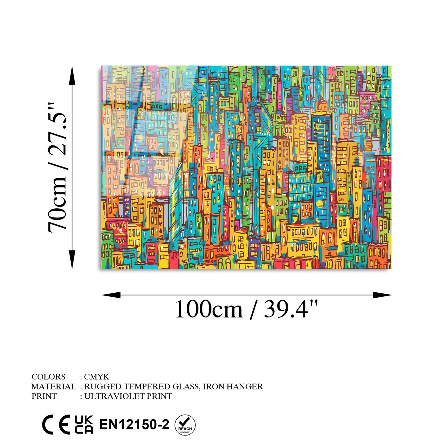 Ukrasna slika na kaljenom staklu UV-210 70 x 100