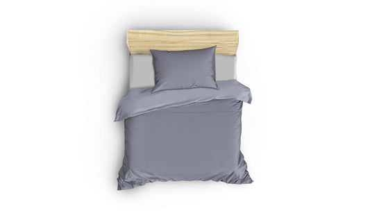 Posteljina JOAQUIN 100% PAMUČNI SATEN Navlaka za poplun: 155 x 220 cm Jastučnica: 80 x 80 cm (1 komad) , Elegant - Grey