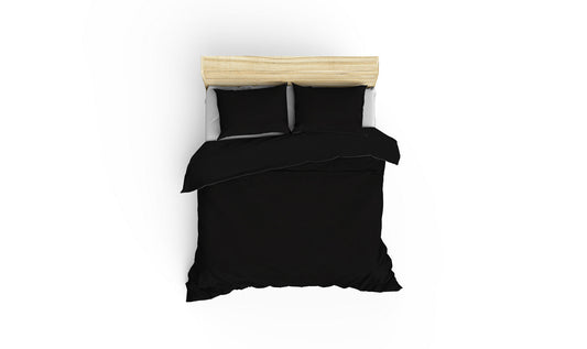 Posteljina NELSON 100% PAMUČNI SATEN Navlaka za poplun: 240 x 220 cm Jastučnica: 60 x 60 cm (2 komada) , Elegant - Black