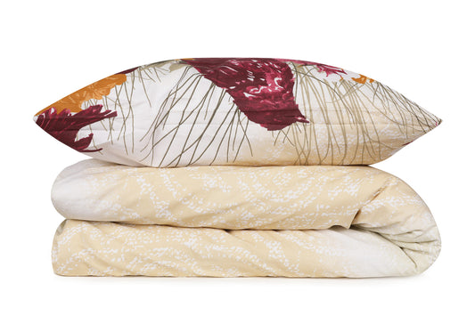 Posteljina MAXIMILIANO 100% PAMUK RANFORCE Navlaka za poplun: 240 x 220 cm Jastučnica: 60 x 60 cm (2 komada), Çalıkuşu - Brown
