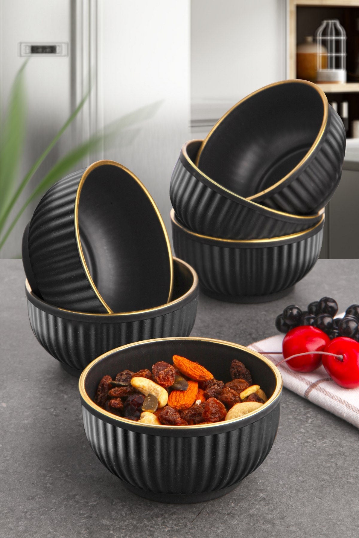 Set zdjela (6 komada), Crno, C-DD07 - Black