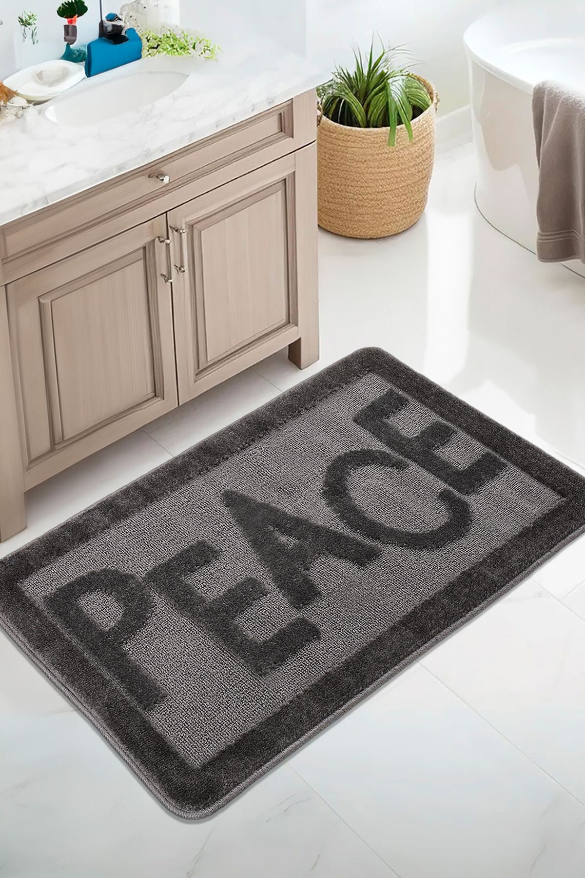 Kupaonska prostirka Peace - antracit