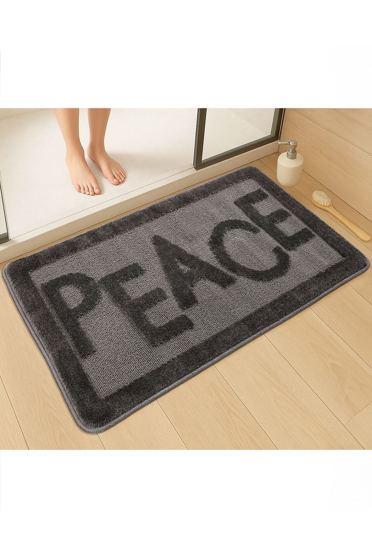 Kupaonska prostirka Peace - antracit