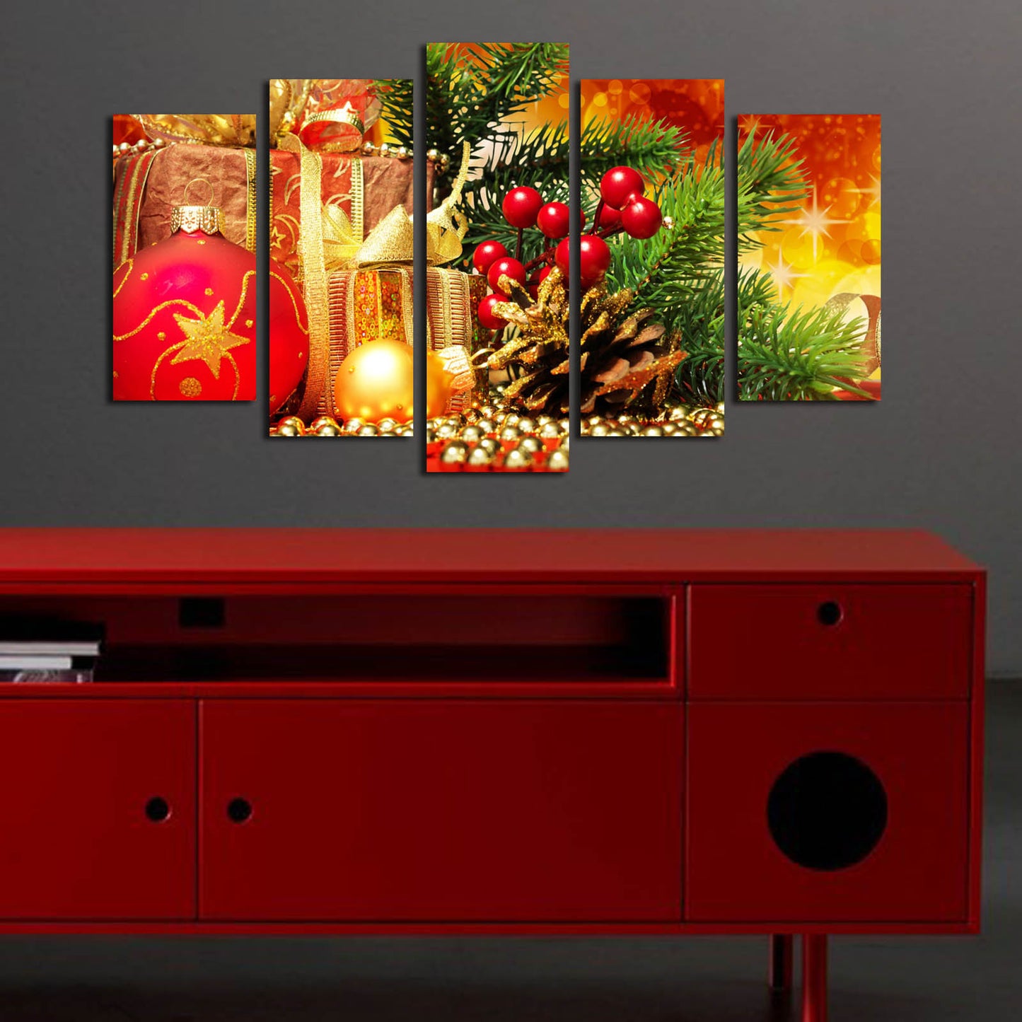 Ukrasna slika MDF -a (5 komada), 5PMDFNOEL-2