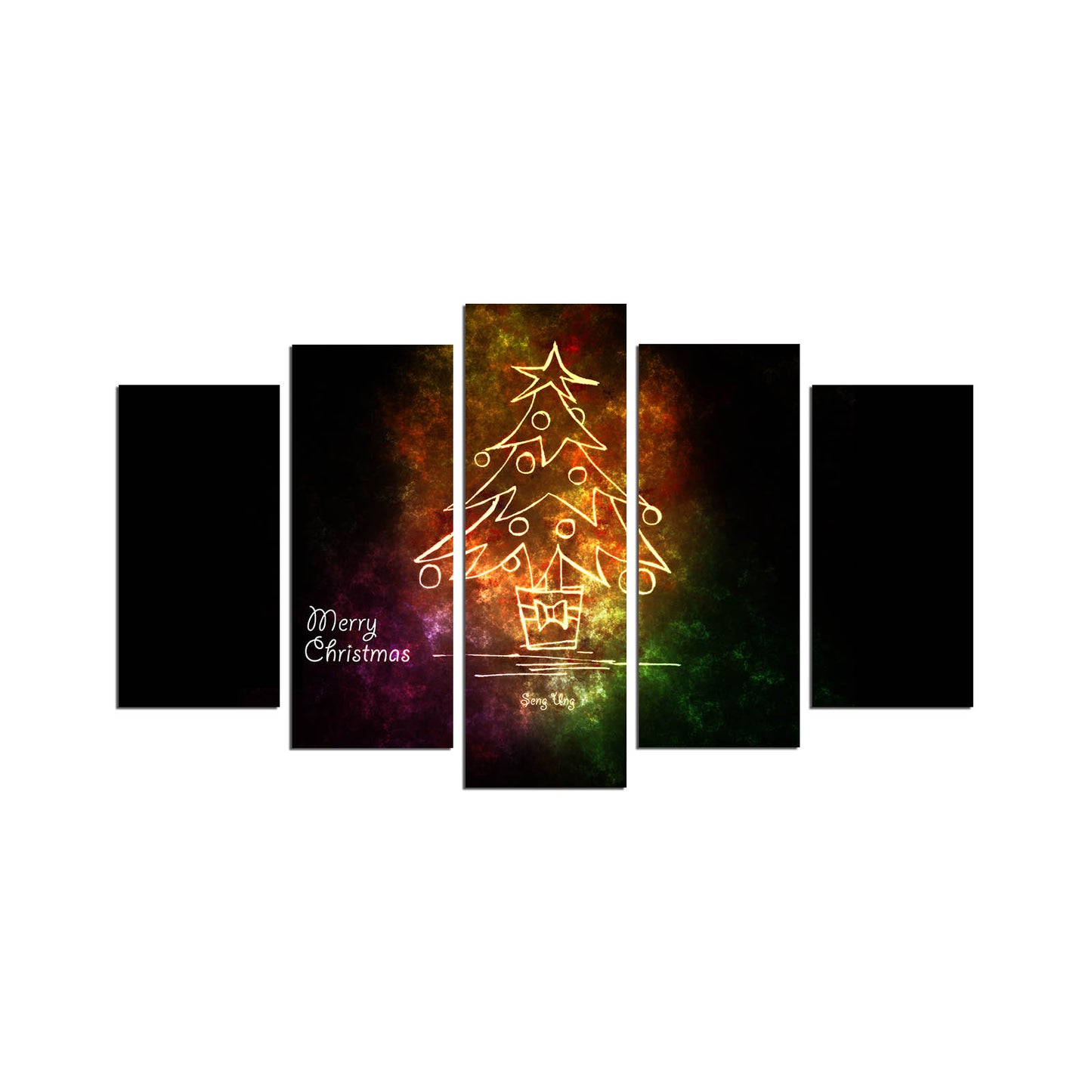 Ukrasna slika MDF -a (5 komada), 5PMDFNOEL-10