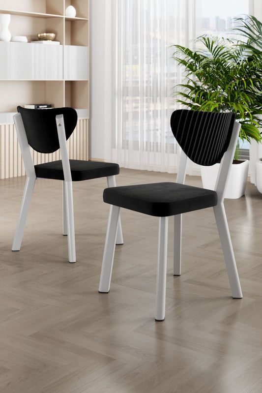 Set stolica (4 komada) 011, crna, bijela