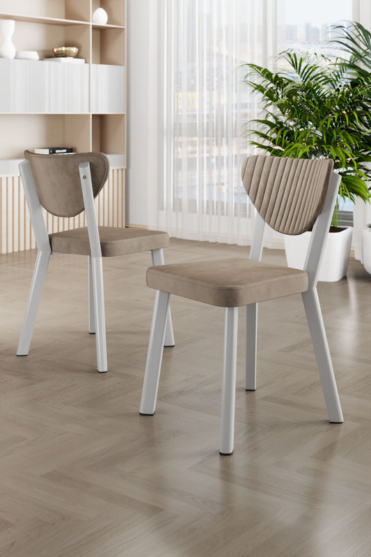 Set stolica (4 komada) 035, Cappuccino, Bijela