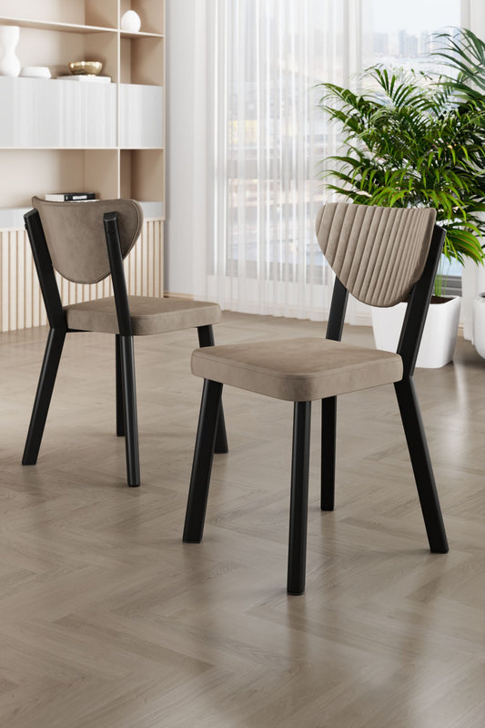 Set stolica (4 komada) 080, Cappuccino, crna
