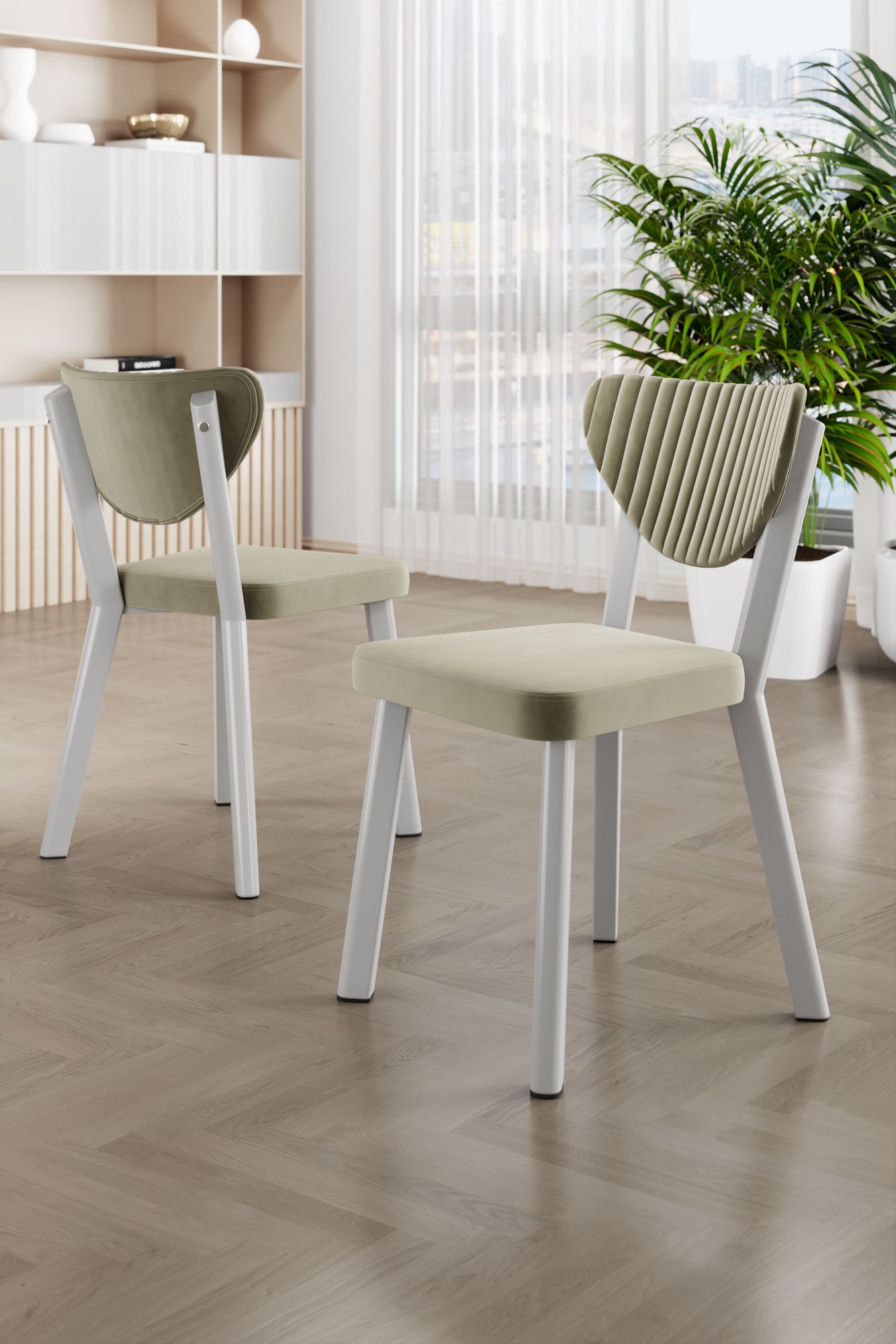 Set stolica (6 komada) 158, krem, bijela
