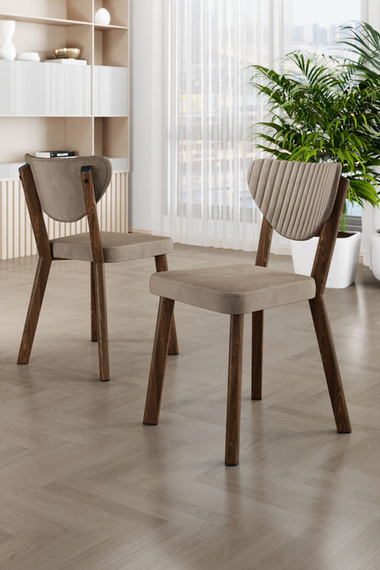 Set stolica (6 komada) 233, Cappuccino, Smeđa