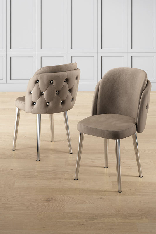 Set stolica (4 komada) 387, Cappuccino, Krom