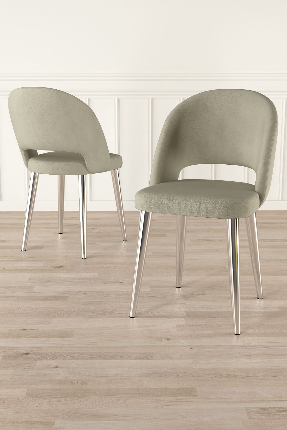 Set stolica (4 komada) 752, krem, krom