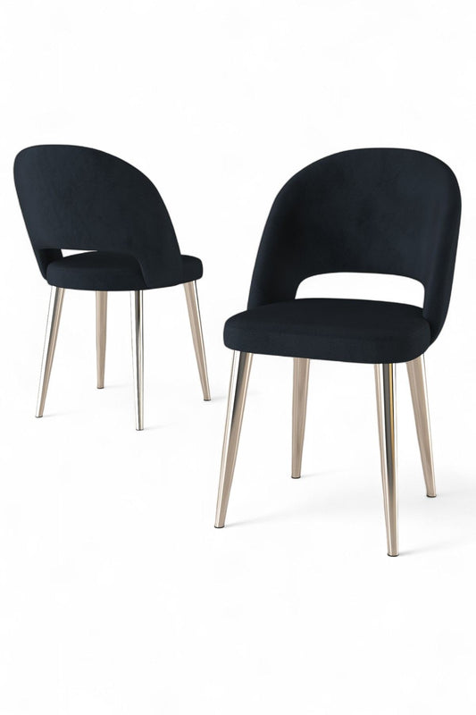 Set stolica (6 komada) 844, Antracit, Krom