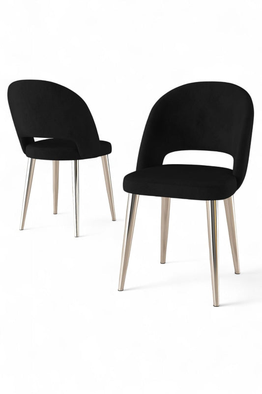Set stolica (6 Komada) 868, Crna, Krom