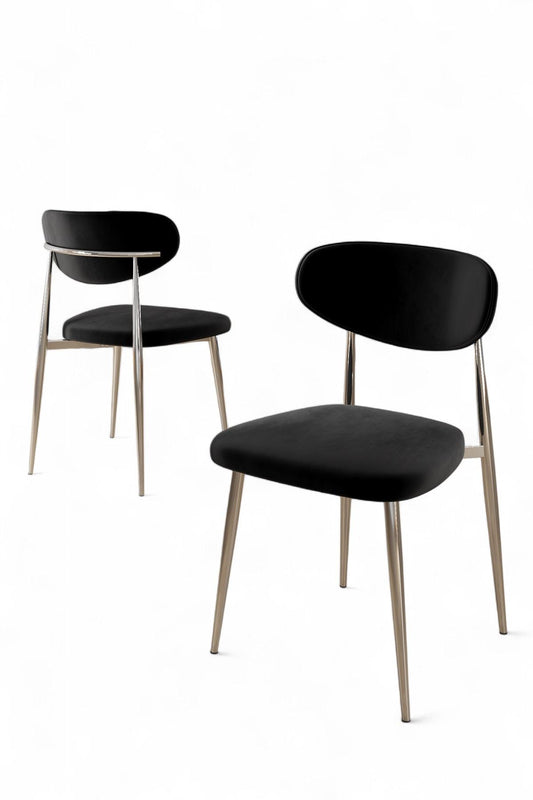 Set stolica (6 komada) 063, crna, krom