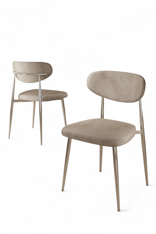 Set stolica (6 komada) 087, Cappuccino, Krom