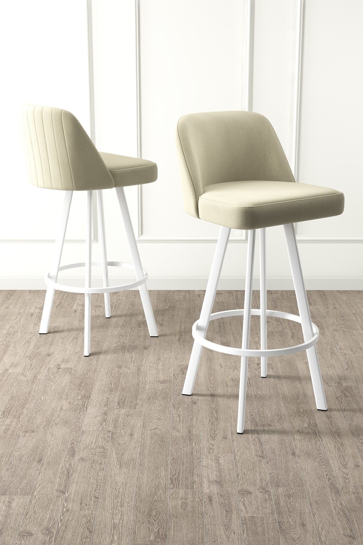 Set barskih stolica (6 komada) 209, krem, bijela