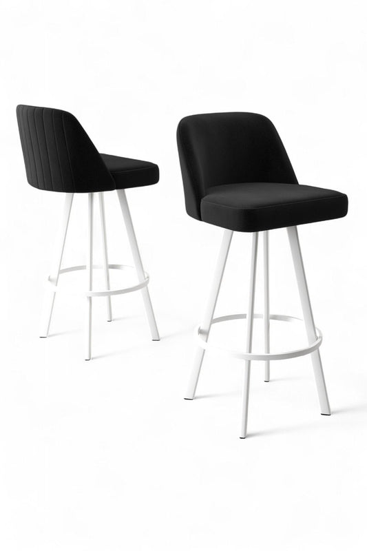 Set barskih stolaca (6 komada) 216, crno-bijeli