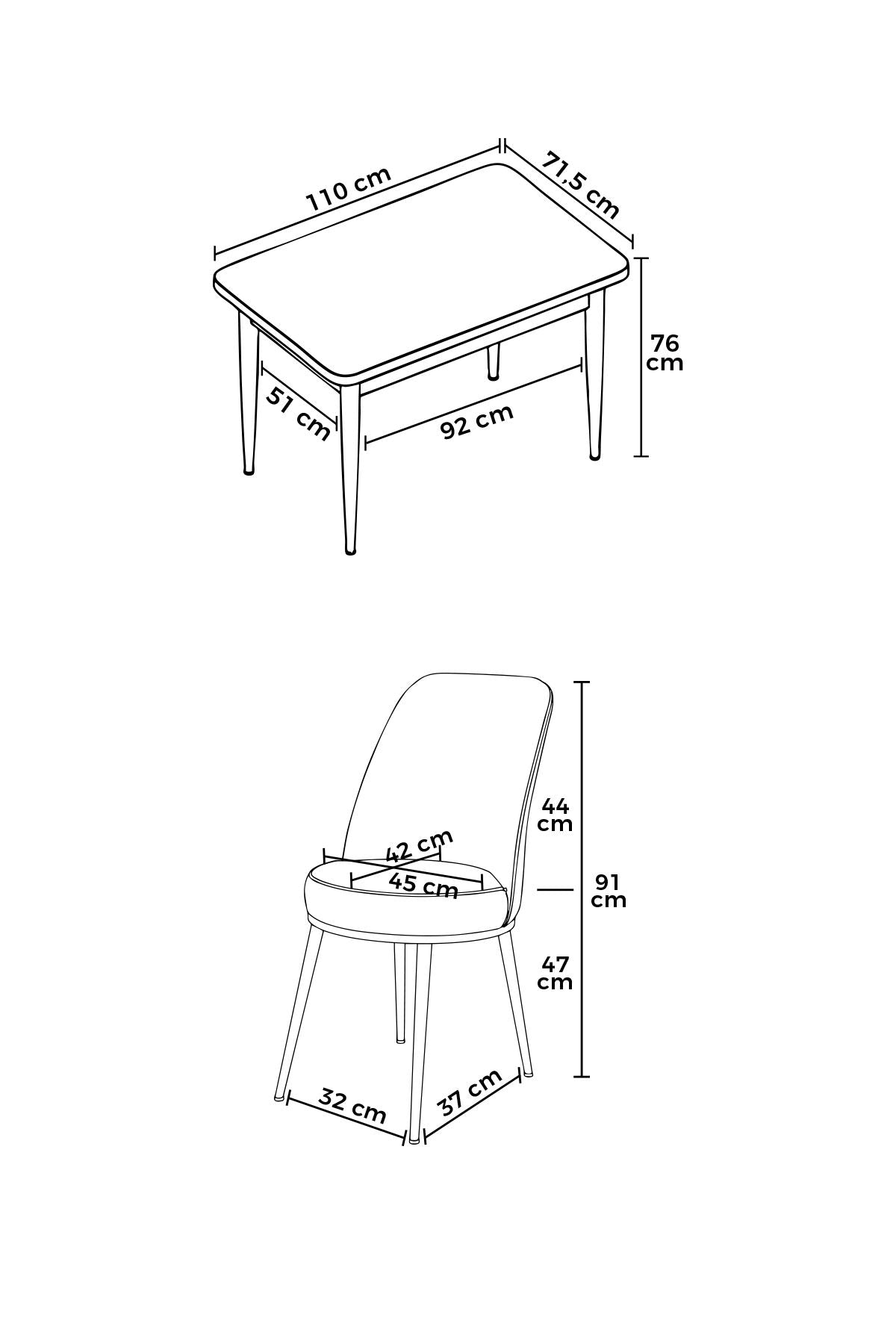 Set blagovaonskog stola i stolica (5 komada)