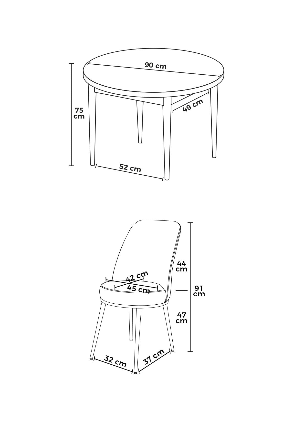 Set blagovaonskog stola i stolica (5 komada)