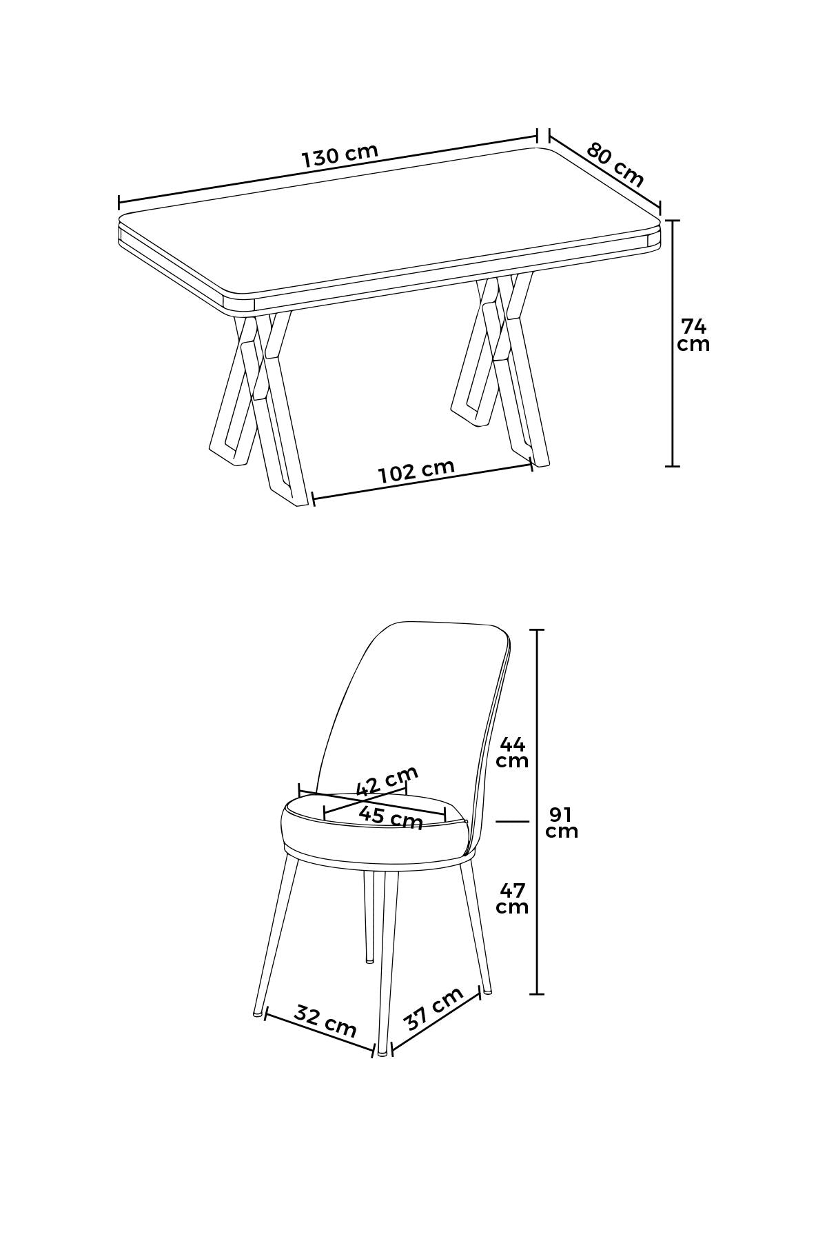 Set blagovaonskog stola i stolica (5 komada)
