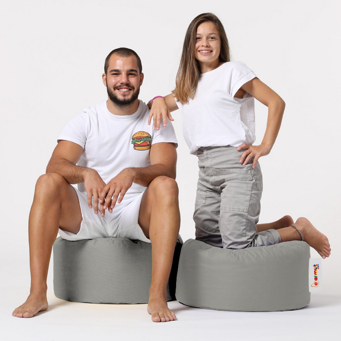 Vrtni tabure, Round Pouf - Fume