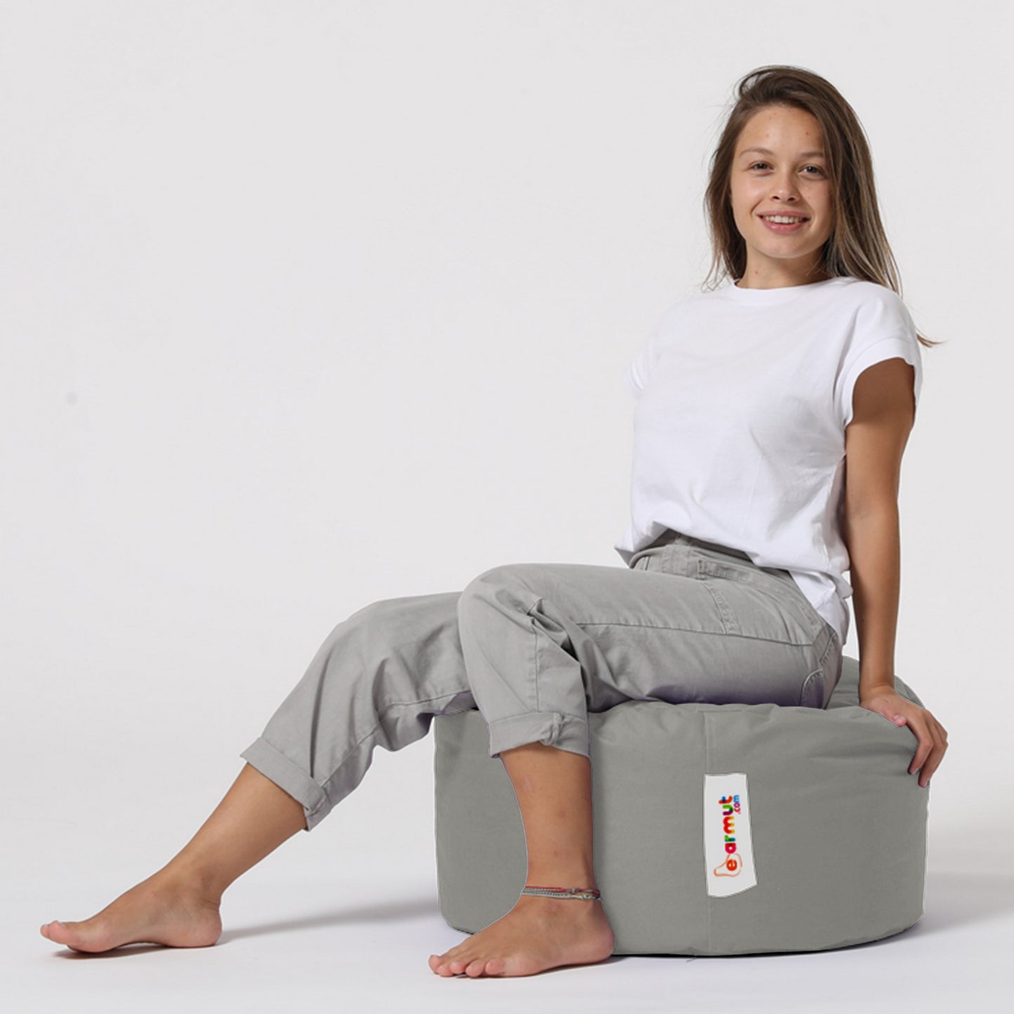 Vrtni tabure, Round Pouf - Fume
