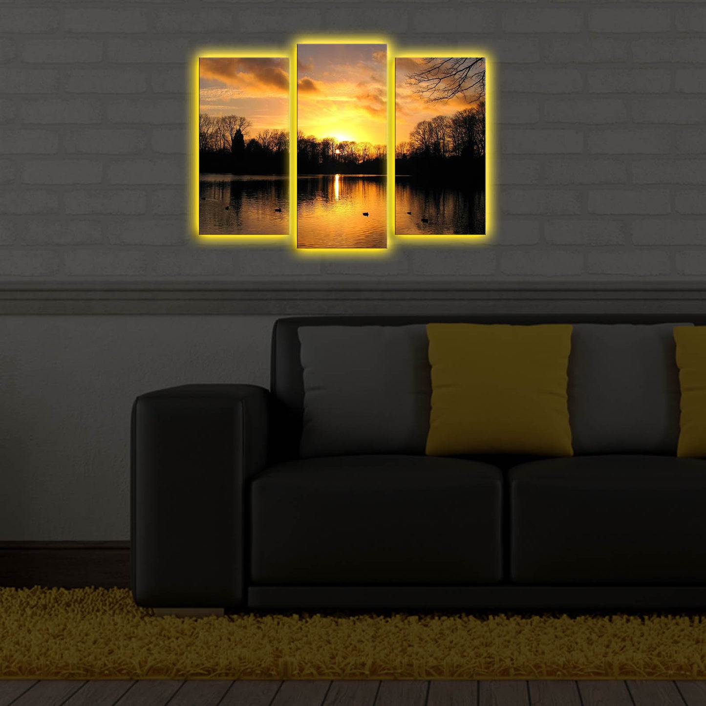 Slika dekorativna platno sa LED rasvjetom (3 komada), 3PATDACT-22
