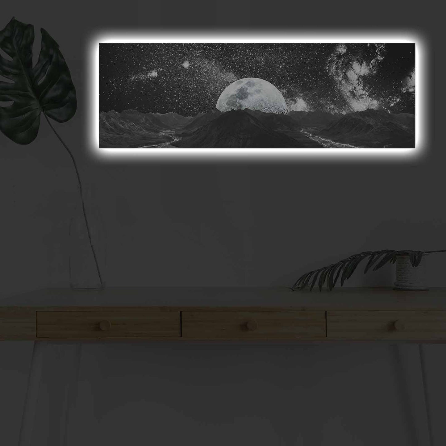 Ukrasna LED osvijetljena platno slika, 3090NASA-009