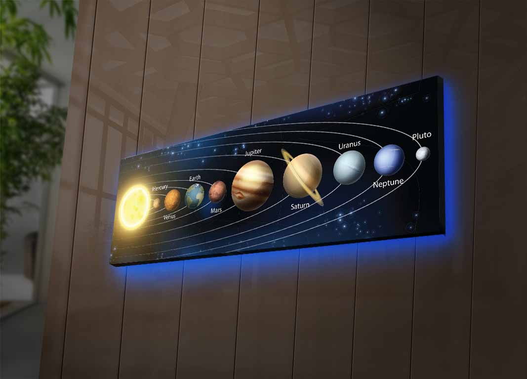 Ukrasna LED osvijetljena platno slika, 3090NASA-021