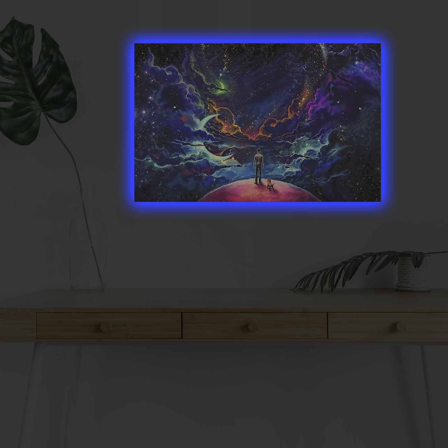 Slika dekorativna na platnu s LED rasvjetom, NASA-011