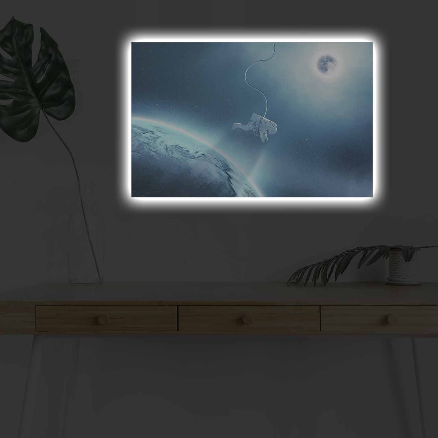 Ukrasna slika na platnu s LED osvjetljenjem AUBRIE