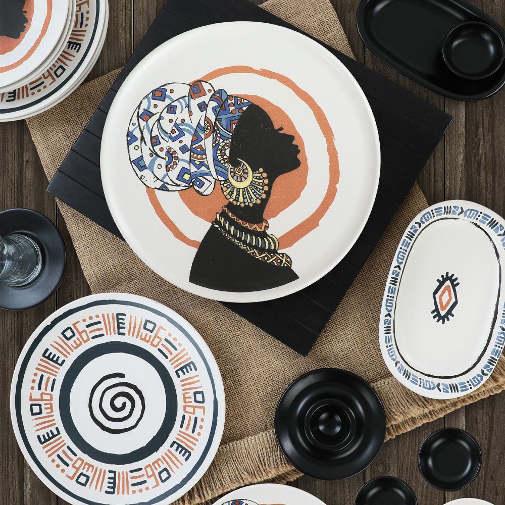 Set za doručak (50 komada) 296, crna, siva, bijela, narančasta