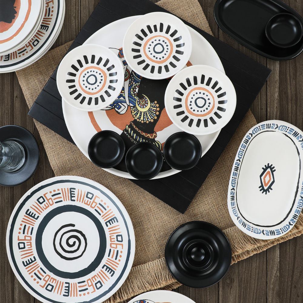 Set za doručak (50 komada) 296, crna, siva, bijela, narančasta