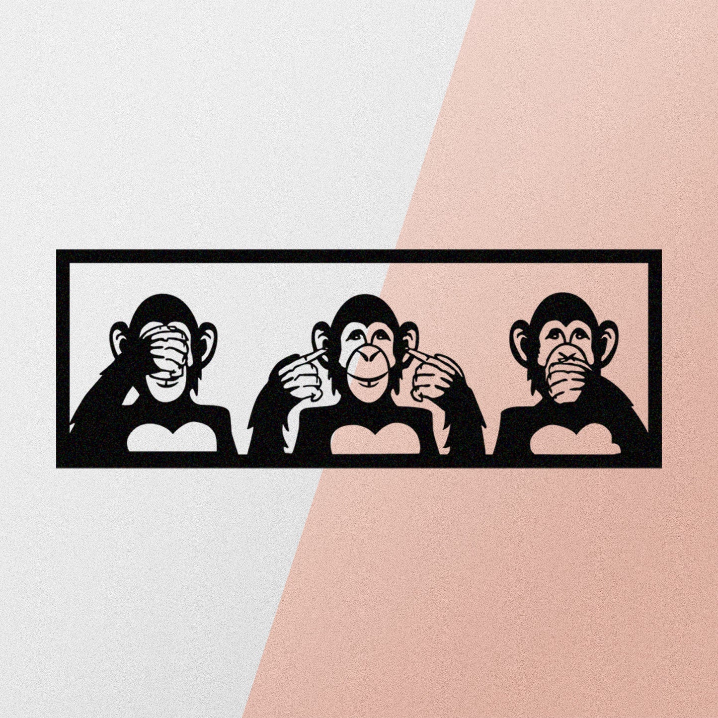 Metalna zidna dekoracija Three Monkeys-L