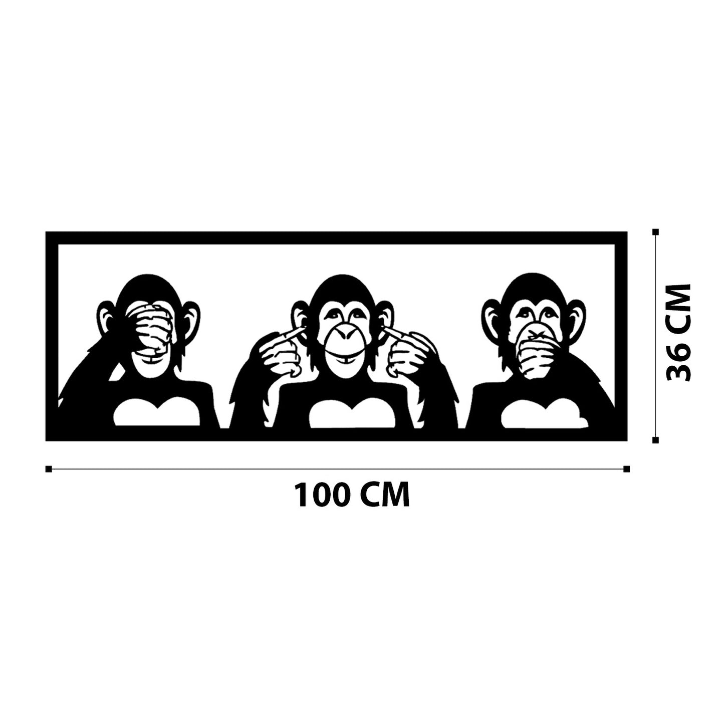 Metalna zidna dekoracija Three Monkeys-L