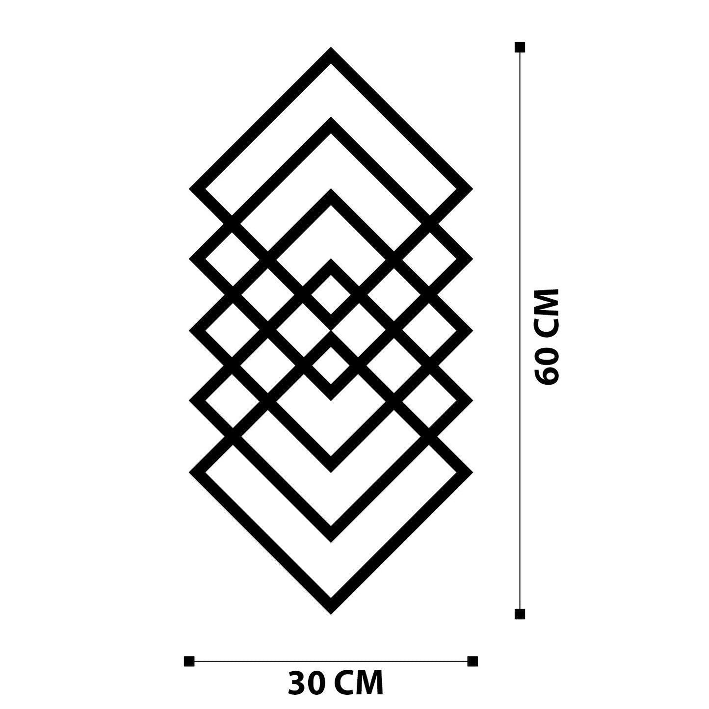 Metalna zidna dekoracija Geometry