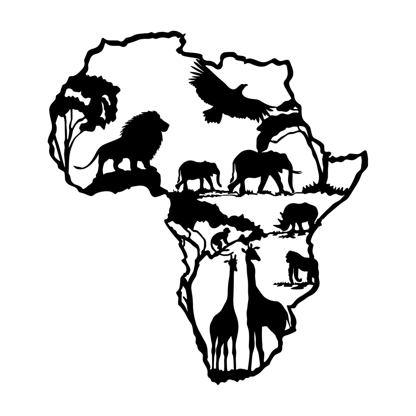 Metalna zidna dekoracija African 2