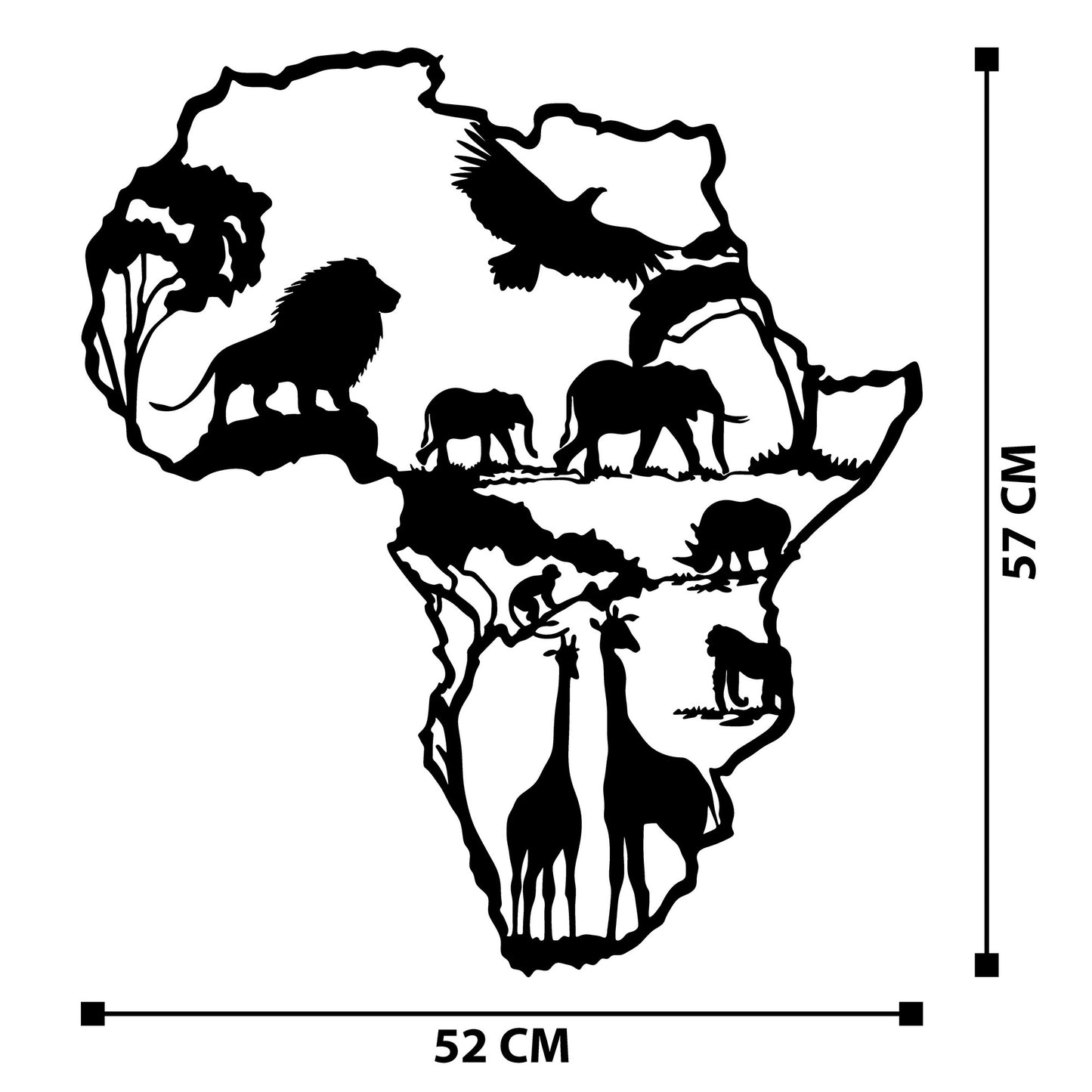 Metalna zidna dekoracija African 2