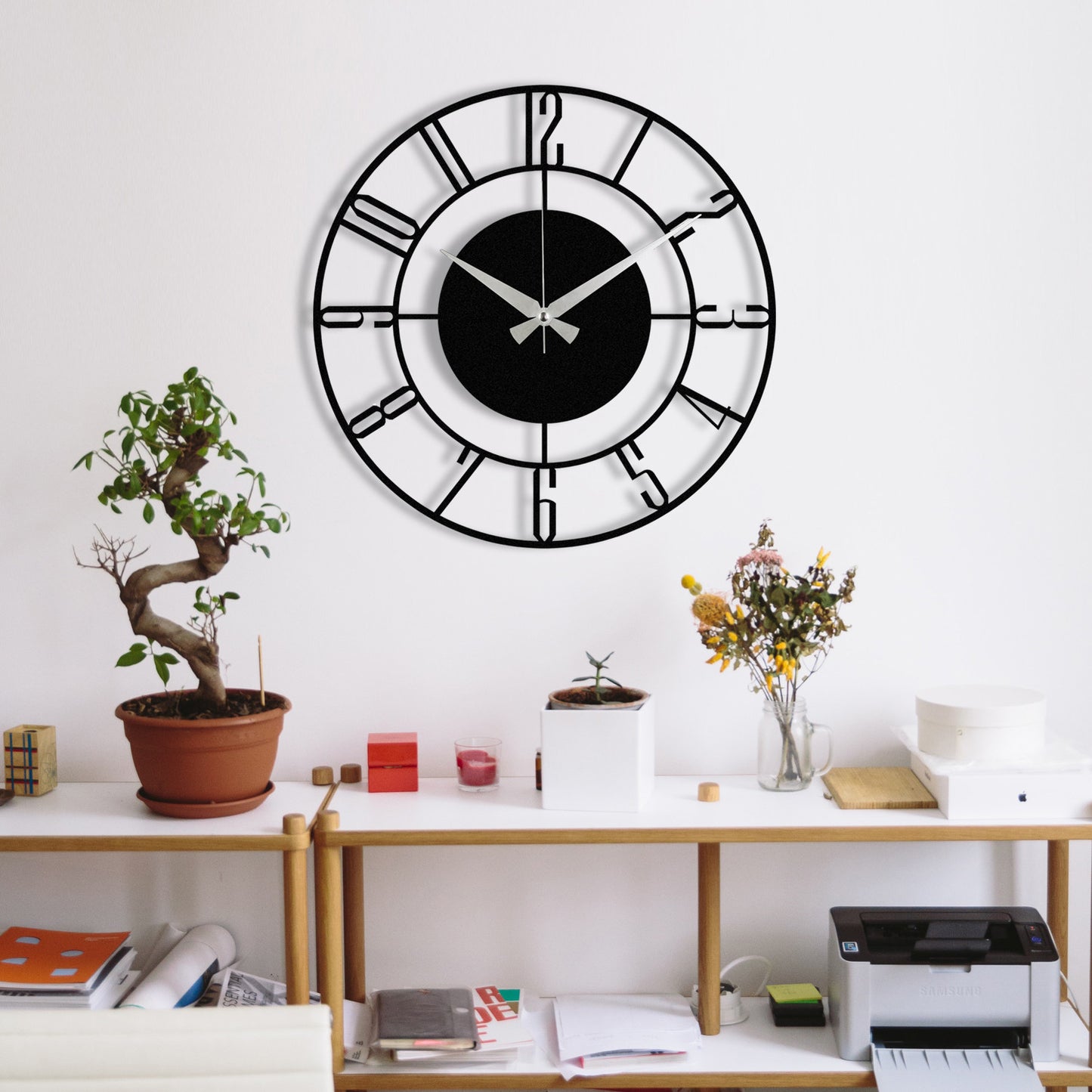 Sat metalni zidni dekorativni, Enzoclock - S011