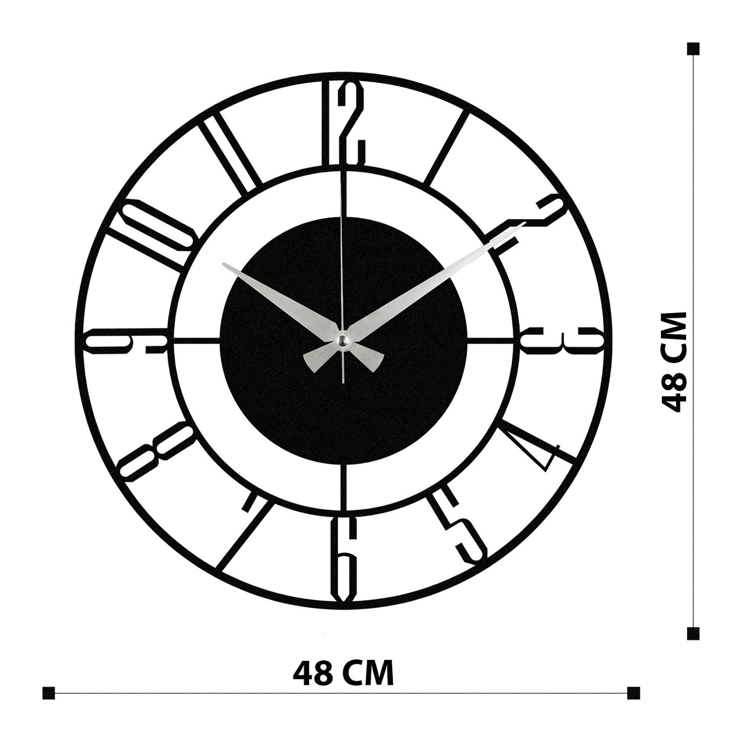 Sat metalni zidni dekorativni, Enzoclock - S011