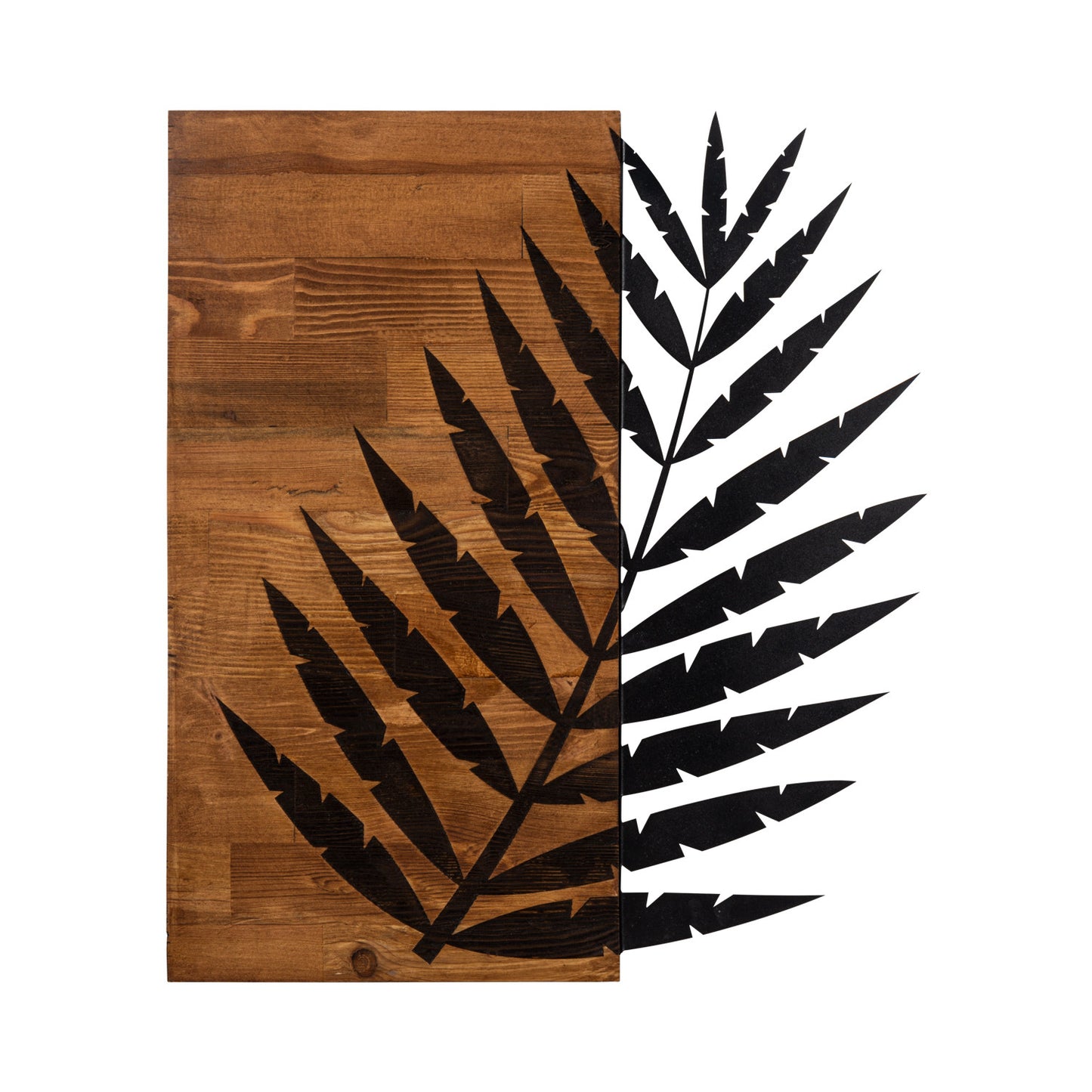 Zidna dekoracija drvena, Leaf3 Metal Decor